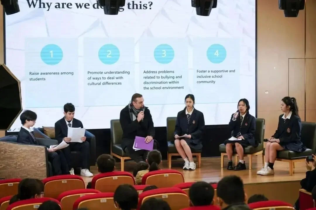 Anti-bullying theme assembly at Hailiang International School