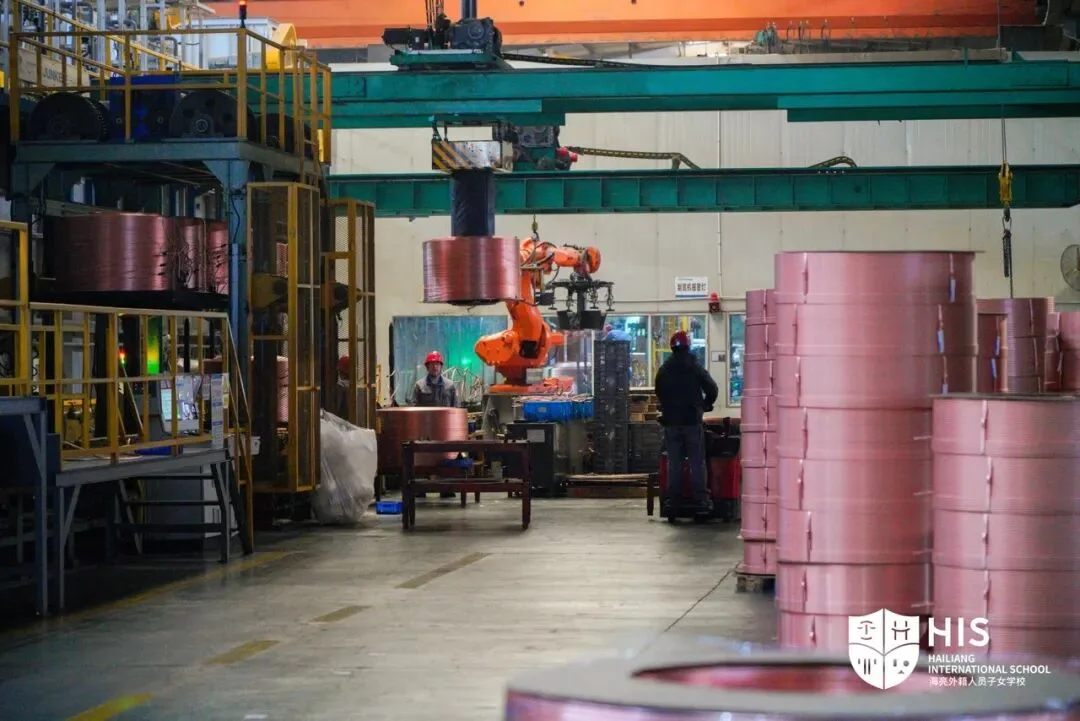 Students learning about Hailiang oxygen-free copper products