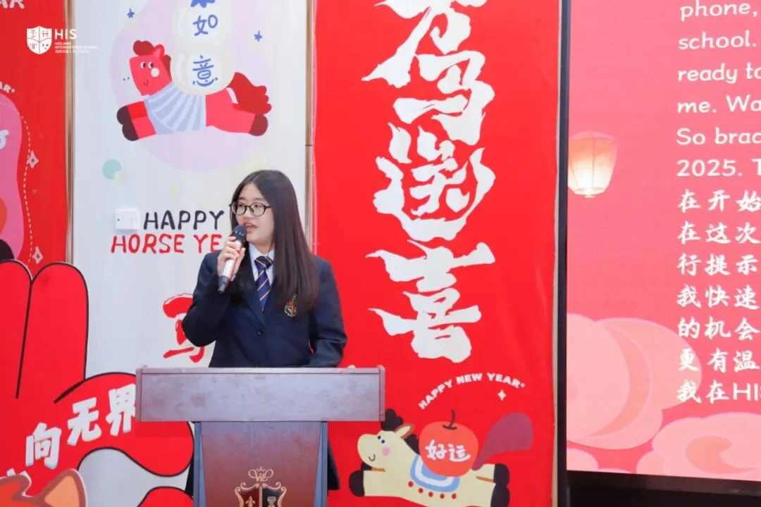 Student sharing at the closing ceremony